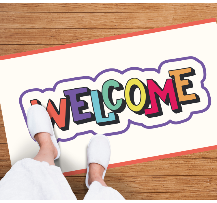 Colorful welcome sign entrance hall rug - TenStickers