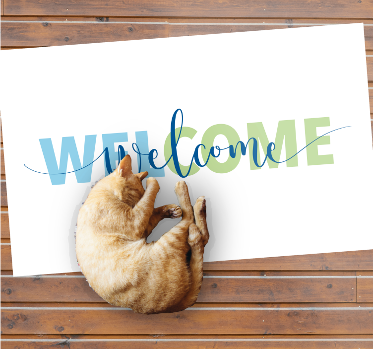 Inviting Entry Text entrance hall rug - TenStickers