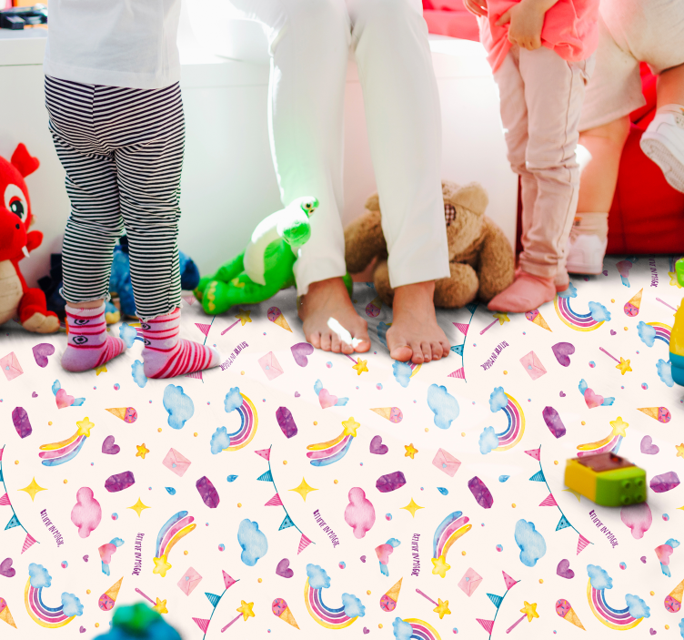 Whimsical Childhood Imagery kids carpet - TenStickers