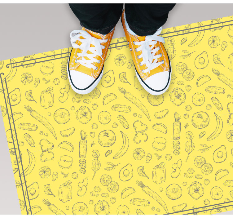 Whimsical Fruit Pattern kitchen mat - TenStickers