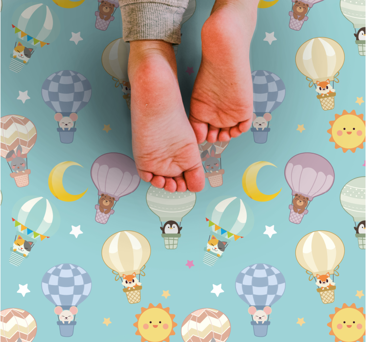 Whimsical Hot Air nursery rug - TenStickers