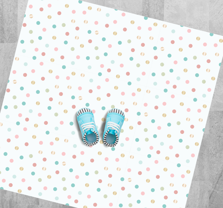 Minimalistic polka dots nursery rug - TenStickers