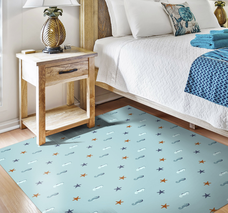 Blue stars motif star rug - TenStickers