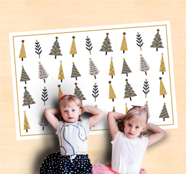 Whimsical Tree Pattern christmas rug - TenStickers