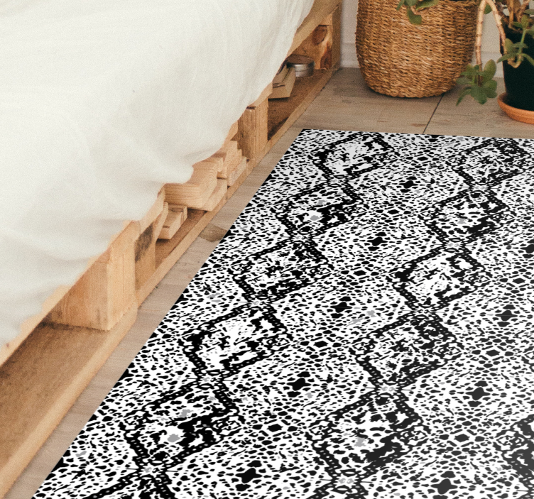 White snake skin animal print vinyl rug - TenStickers