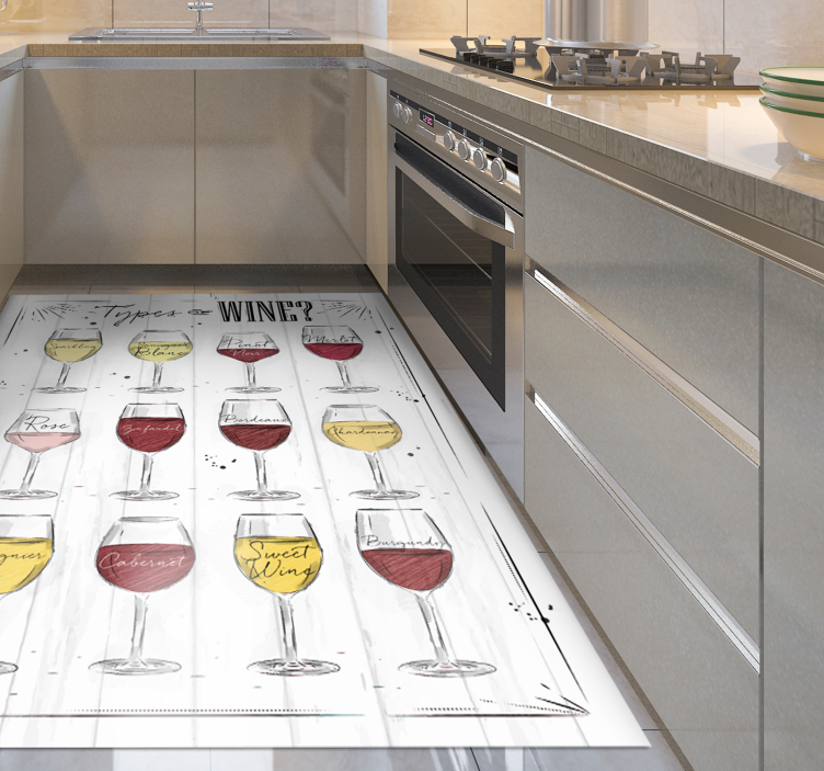 Wine Glass Guide quote rug - TenStickers