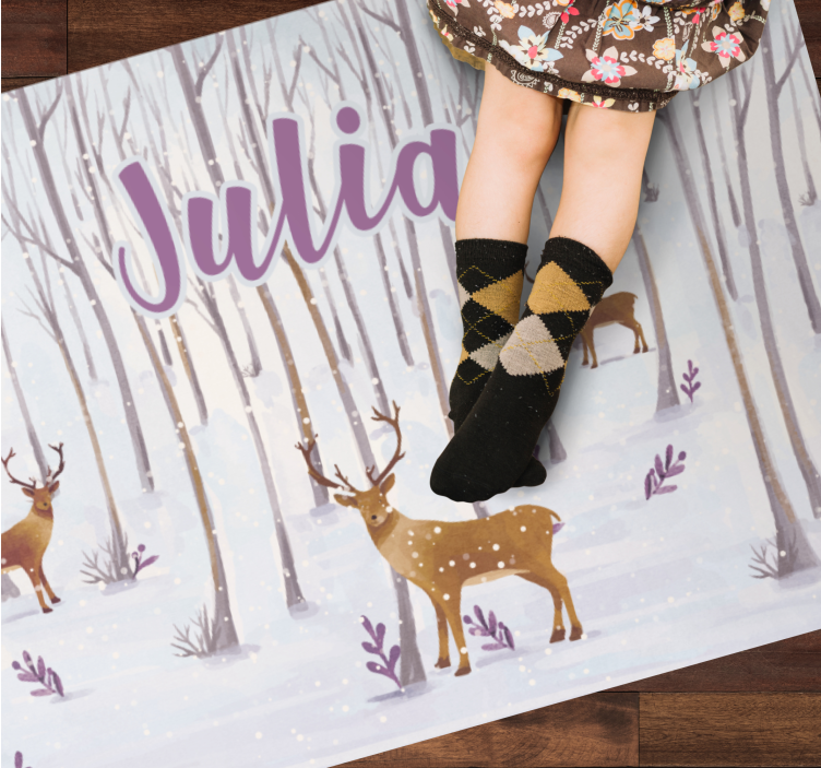 Winter Forestscape custom floor mat - TenStickers