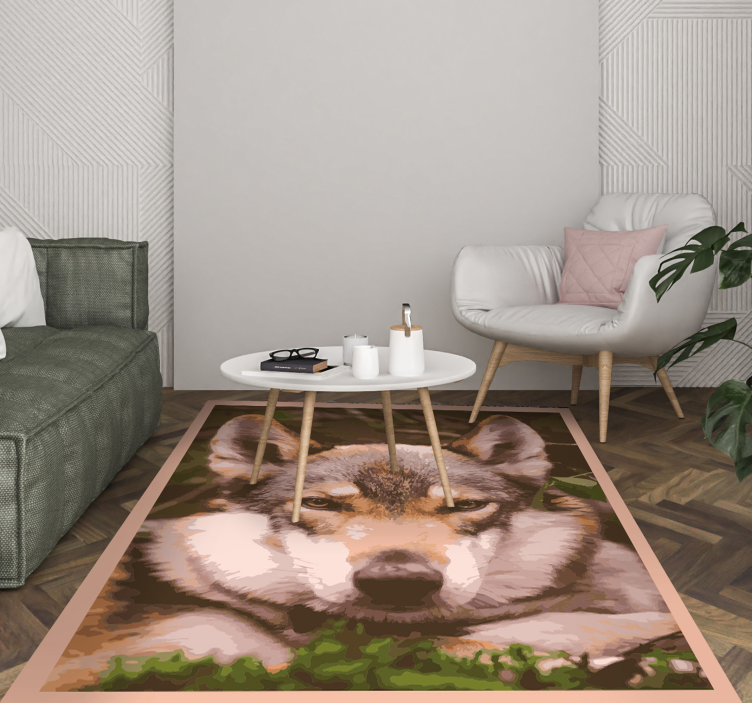 Wolf head design animal mat - TenStickers