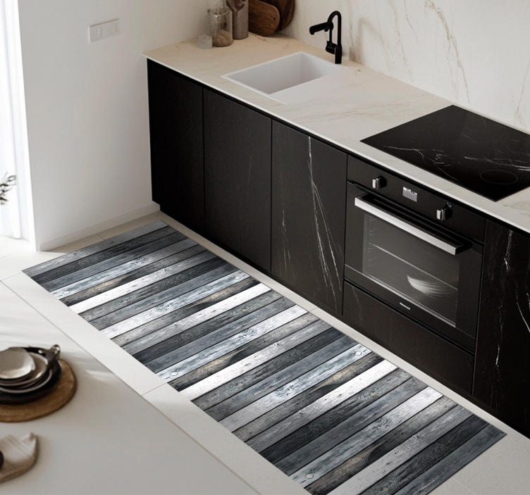 Wood texture kitchen mat - TenStickers