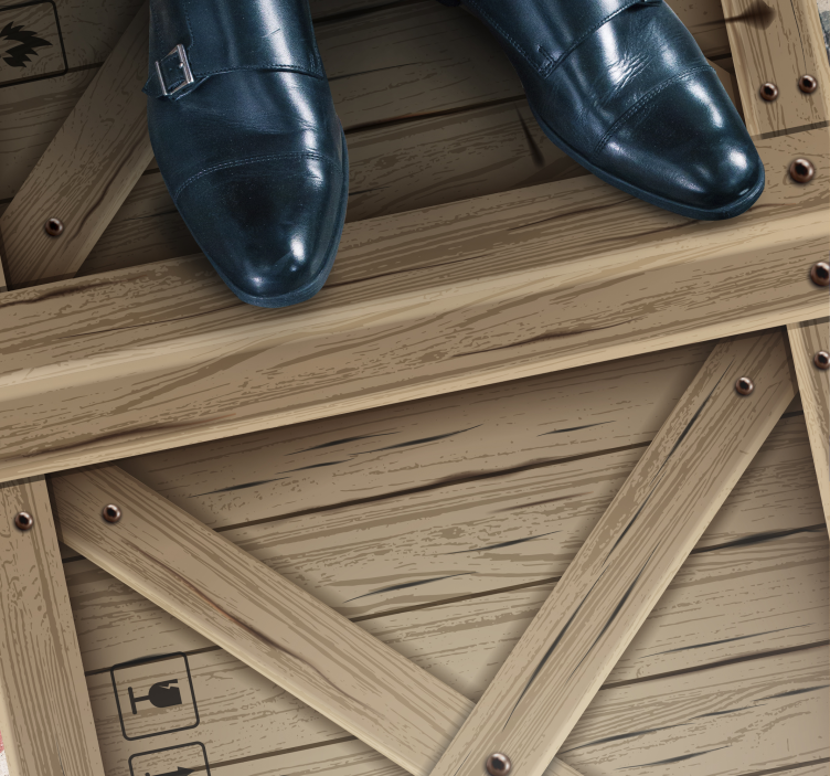 Wooden Crate Illusion wood effect rug - TenStickers