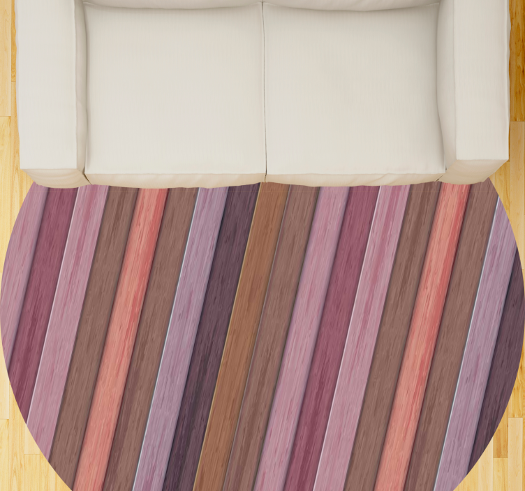 Diagonal purple stripes wood effect rug - TenStickers