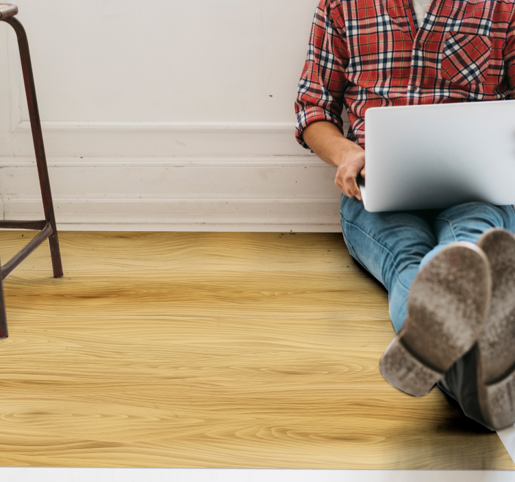 Simple texture wood effect rug - TenStickers