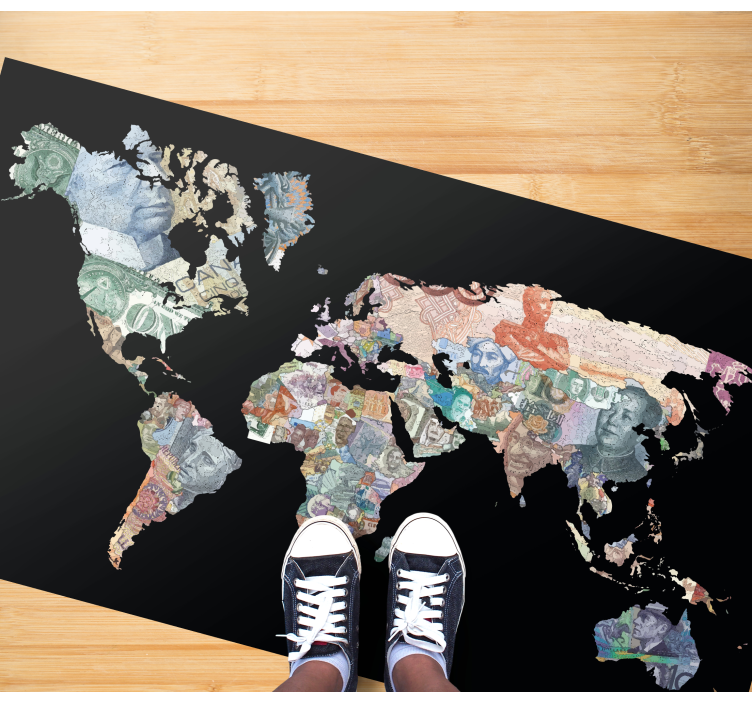 World Currency Map map rug - TenStickers