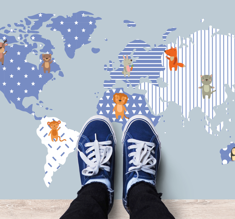 World Map Adventure kids rug - TenStickers