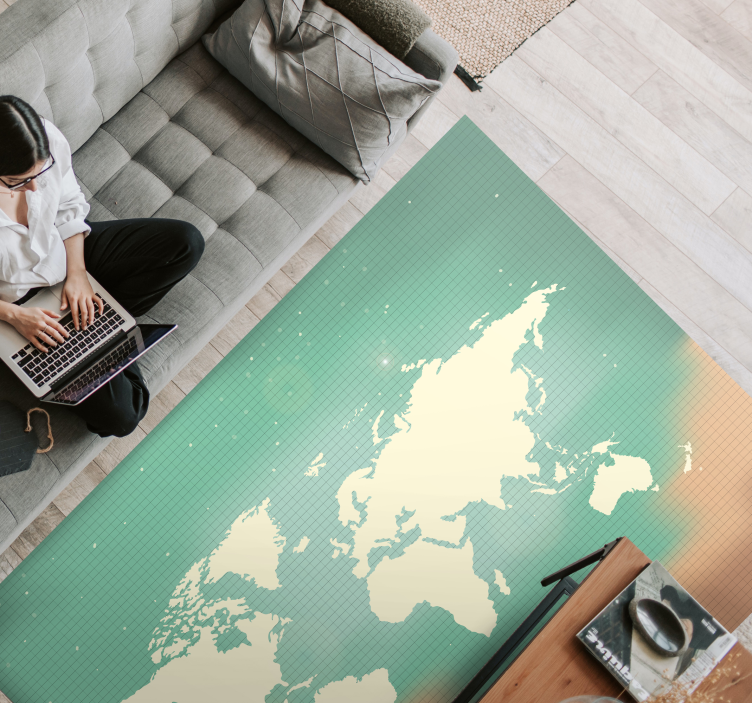 World Map Illustration map rug - TenStickers