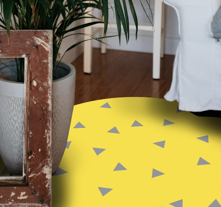 Yellow triangle design geometric rug - TenStickers