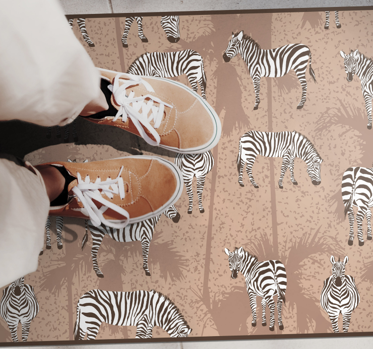 Zebra Herd Pattern animal print rug - TenStickers