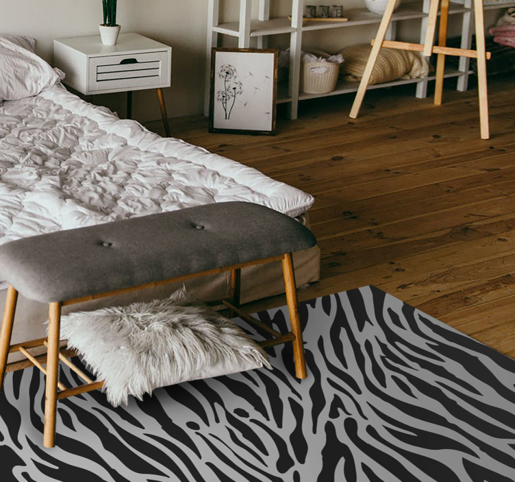 Zebra Pattern Stripes animal print rug - TenStickers
