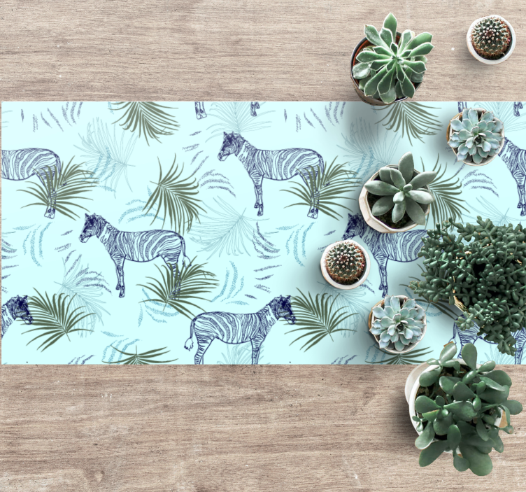 Animal mat with zebra leaf pattern - TenStickers