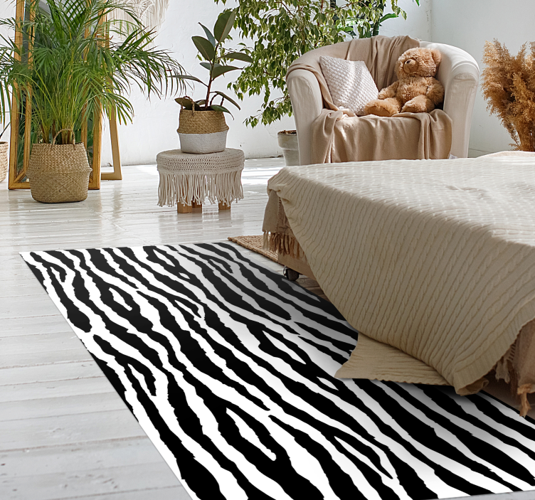 Zebra stripes animal print vinyl rug - TenStickers