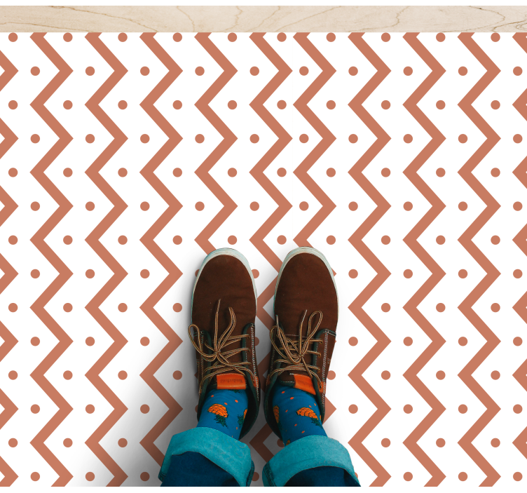 Zigzag and Dots geometric rug - TenStickers