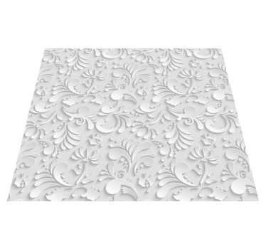 3D floral pattern white rug - TenStickers