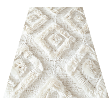 diamond pattern white rug - TenStickers