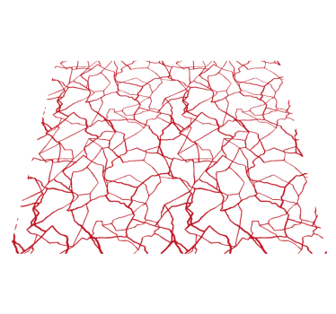 Cracking red pattern white rug - TenStickers