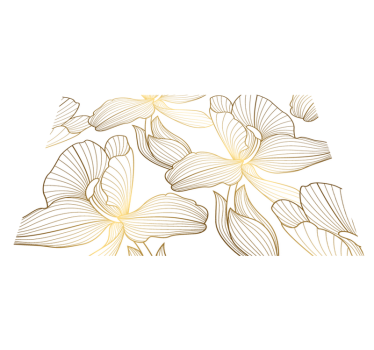 Golden flowers living room vinyl rug - TenStickers