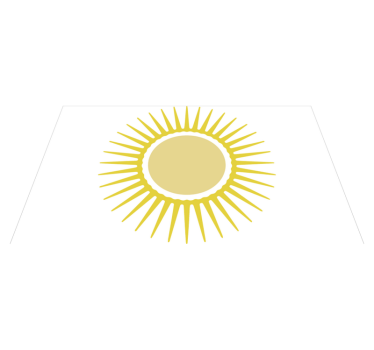 Yellow sun white rug - TenStickers