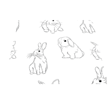 White bunnies white rug - TenStickers