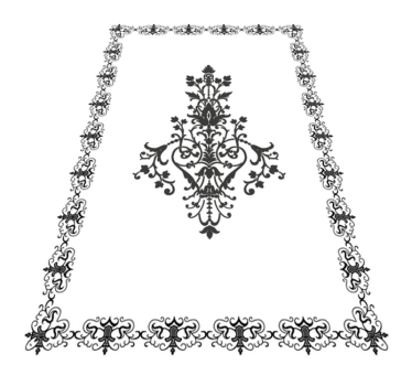 Aged damask white rug - TenStickers