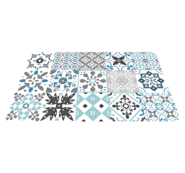 Blue mosaic kitchen mat - TenStickers