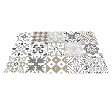 Grey mosaic kitchen mat - TenStickers