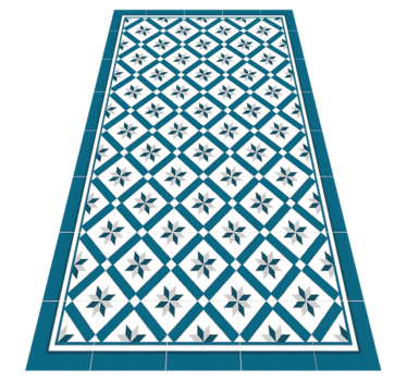 Hydraulic Blue kitchen mat - TenStickers