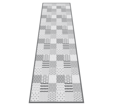 Geometric tile effect kitchen mat - TenStickers