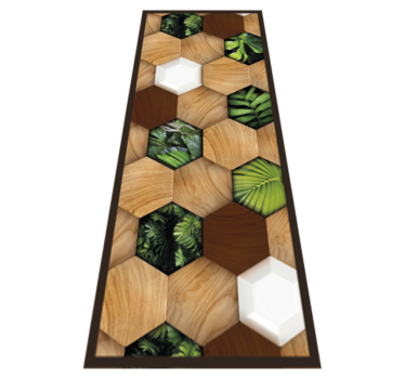 Wood Tropical Hexagons kitchen mat - TenStickers