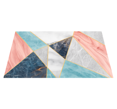 Colorful geometric design marble rug - TenStickers