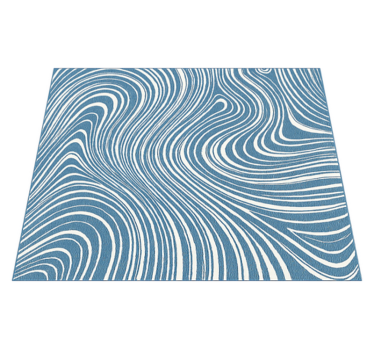 Abstract blue waves outdoor rug - TenStickers