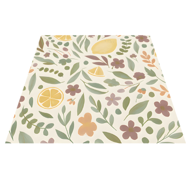 Lemon floral design outdoor rug - TenStickers