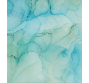 Turquoise wave effect marble rug - TenStickers