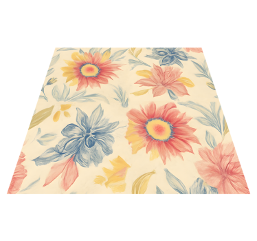 Floral burst kitchen vinyl mat - TenStickers
