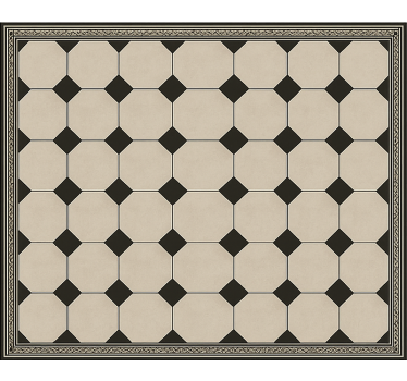 Traditional Checkerboard Tile dining room rug - TenStickers