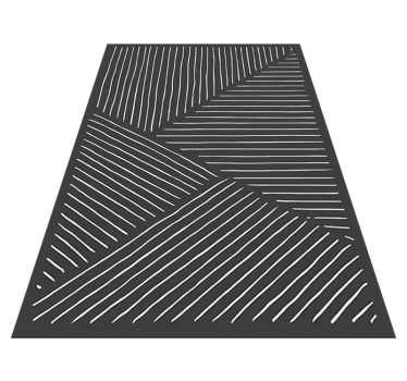 White wavy lines  kitchen vinyl mat - TenStickers