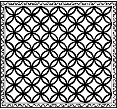 Black white ornate  kitchen vinyl mat - TenStickers