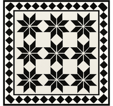 Monochrome star tile pattern  kitchen vinyl mat - TenStickers