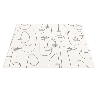 Abstract face design kitchen vinyl mat - TenStickers