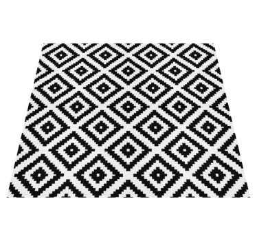 Kitchen vinyl mat with black modern squares - TenStickers