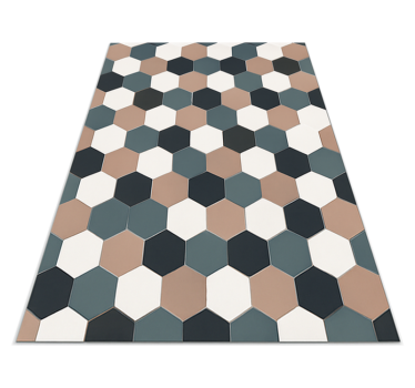 Kitchen vinyl mat with modern hexagonal design - TenStickers