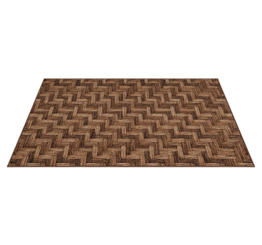 Brown fabric effect texture rug - TenStickers